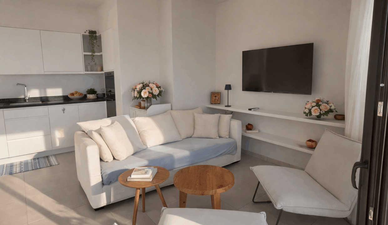 open plan living room and kitchen